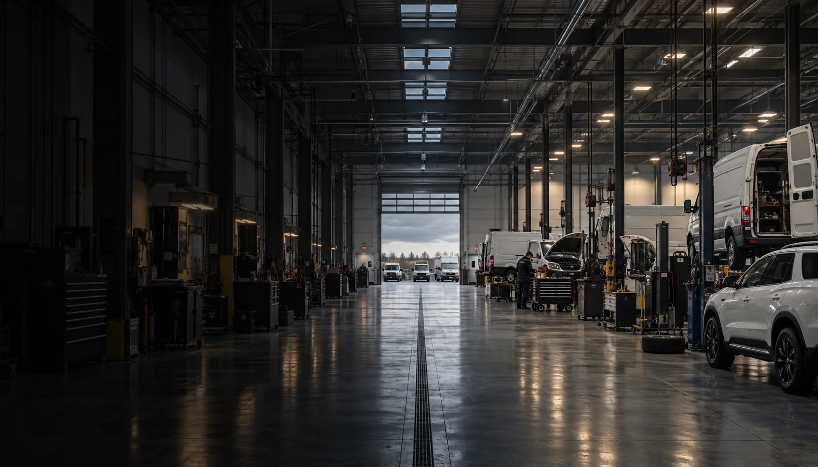 Illustrative commercial vehicle maintenance facility
